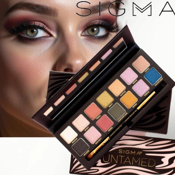 NIB! Sigma Beauty* Untamed 14 Pan Eyeshadow Palette With Dual Ended Brush 17g - Picture 1 of 11